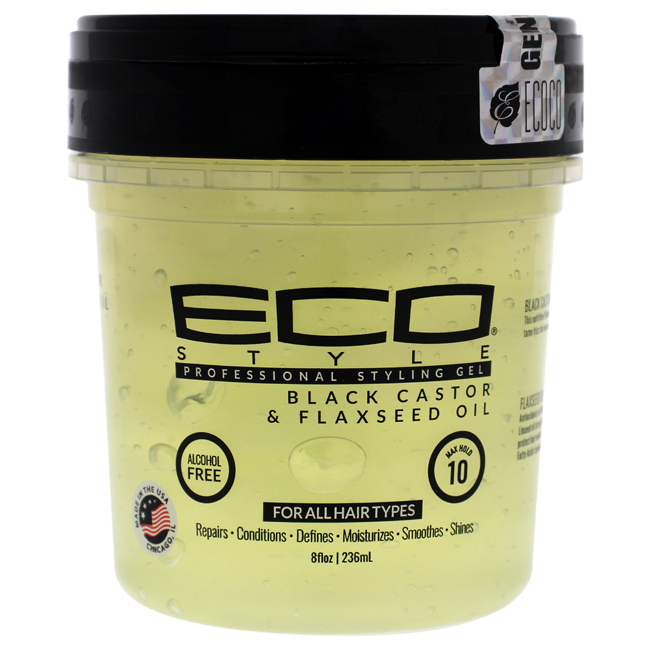 Eco Styler Gel Black Castor Oil & Flaxseed 8Oz