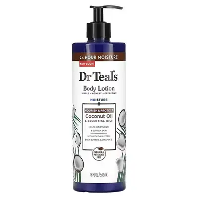 Dr. Teal's, Body Lotion, Nourish & Protect, Coconut Oil & Essential Oils, 18 fl oz (532 ml) 