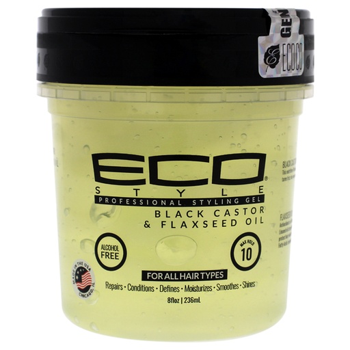 Eco Styler Gel Black Castor Oil & Flaxseed 8Oz